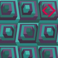 Teal Purple Cubes Swatch