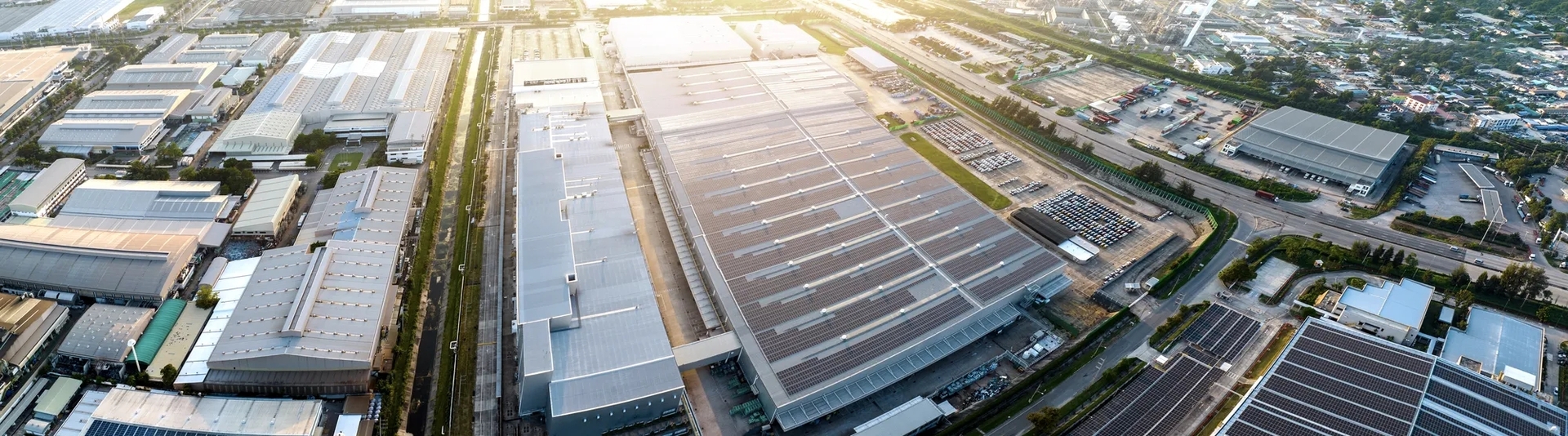 Aerial view of a factory